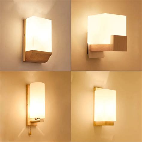 Modern solid wooden Wall Lamp Lights For Bedroom Home Lighting,led Wall ...