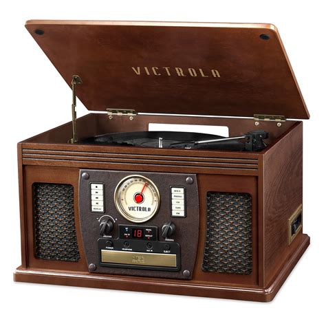 Victrola's 7-in-1 Sherwood Bluetooth Recordable Record Player with 3-Speed Turntable, CD ...