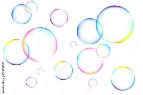 Many beautiful soap bubbles on white background Stock Photo | Adobe Stock