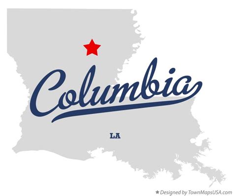 Map of Columbia, LA, Louisiana