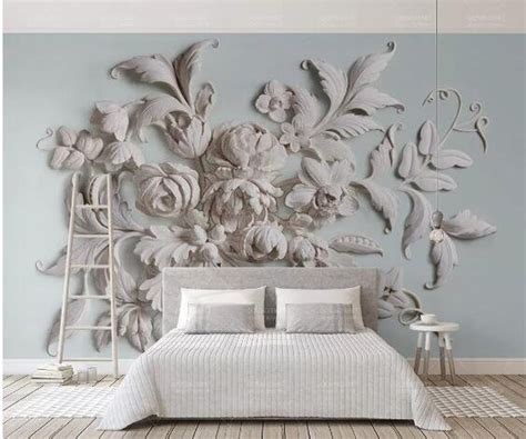 3D Custom Wall Mural Art Wall Painting Rose Flowers Wallpaper, European ...