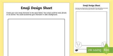 😊 KS2 Emoji Design Worksheet / Worksheet - Twinkl