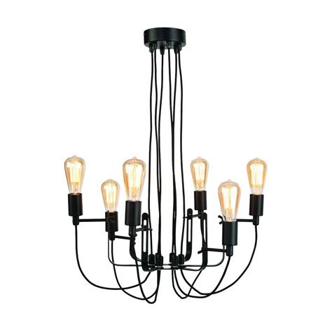 Black chandelier 6 lamps Seattle - It's about Romi