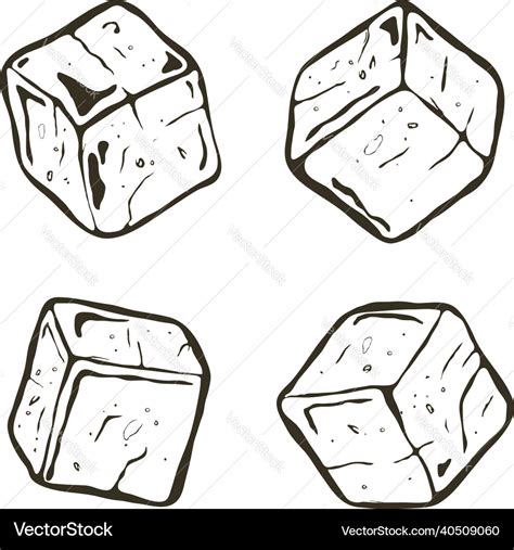 Black and white ice cubes Royalty Free Vector Image