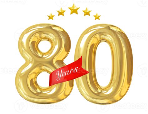 80 years anniversary golden 11287668 PNG