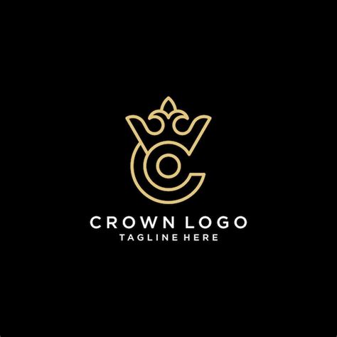 Premium Vector | A black and white logo for crown brand.