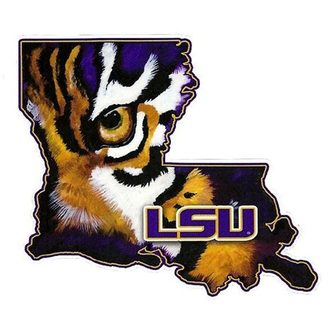 5" x 5.5" LSU Tiger Eye State of Louisiana Automotive Decal | Lsu tigers art, Louisiana tigers, Lsu