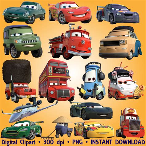 Cars Clipart Disney Cartoon Png Digital Graphic Disney Cars Etsy | The Best Porn Website