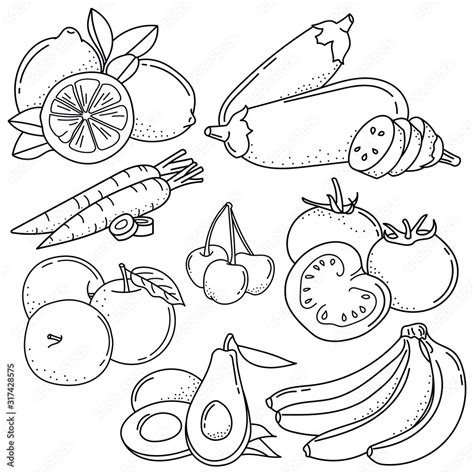 Fruits And Vegetables Drawing