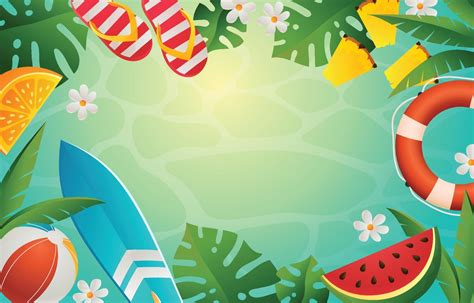 Summer Elements Background in Gradient Style 2378680 Vector Art at Vecteezy