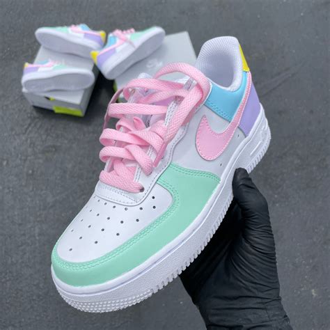 Nike Air Force 1 Sneakers - Custom Pastel Colors – B Street Shoes