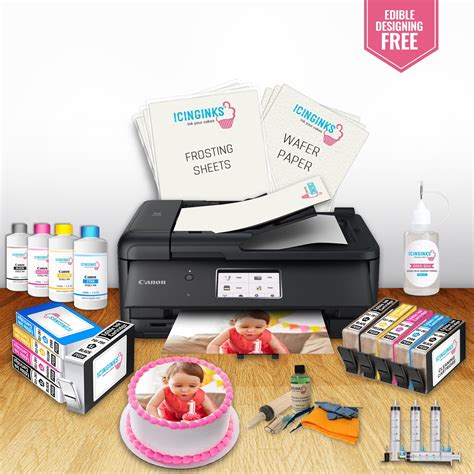 Icinginks Professional v2.0 Edible Ink Printer Bundle Package With High Resolution Cake Printer ...