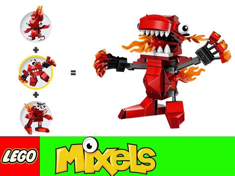 LEGO MIXELS SET 41500 FLAIN 41501 VULK 41502 ZORCH Rot Red