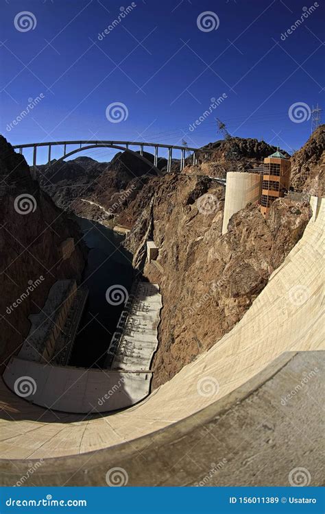 Panoramic View of Hoover Dam and Bypass Bridge Stock Image - Image of attraction, colorado ...