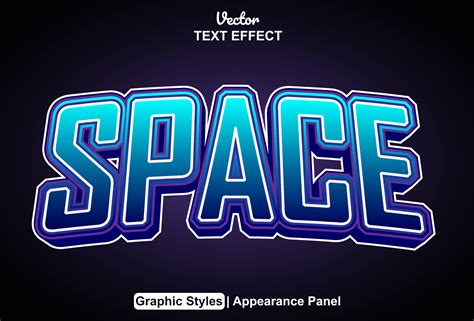 space text effect with graphic style and editable. 14831026 Vector Art ...