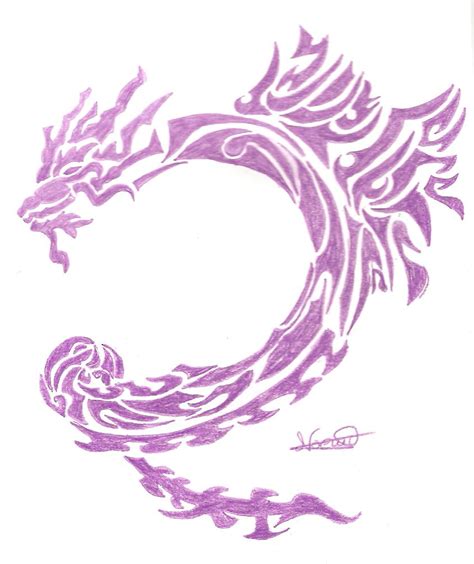 Purple dragon tattoo by Mireie on DeviantArt