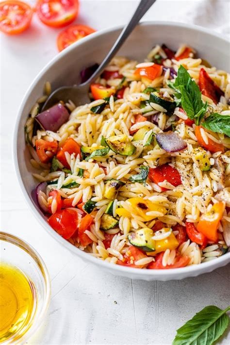 Grilled Vegetable Orzo Pasta Salad - Skinnytaste