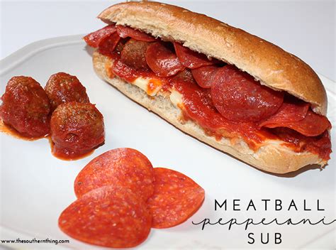 Meatball Pepperoni Sub Recipe • The Southern Thing