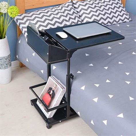 Amazon.com: Overbed Table with Locking Swivel Wheels, Hospital Table ...