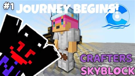 THE JOURNEY BEGINS!! | Crafters MC skyblock part 1 | hypixel bedrock edition - YouTube