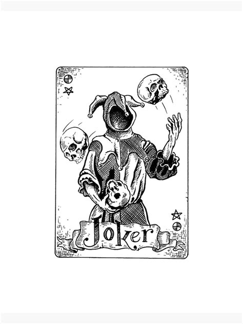 "Dead joker card art design tattoo" Art Print by sakenfeu | Redbubble