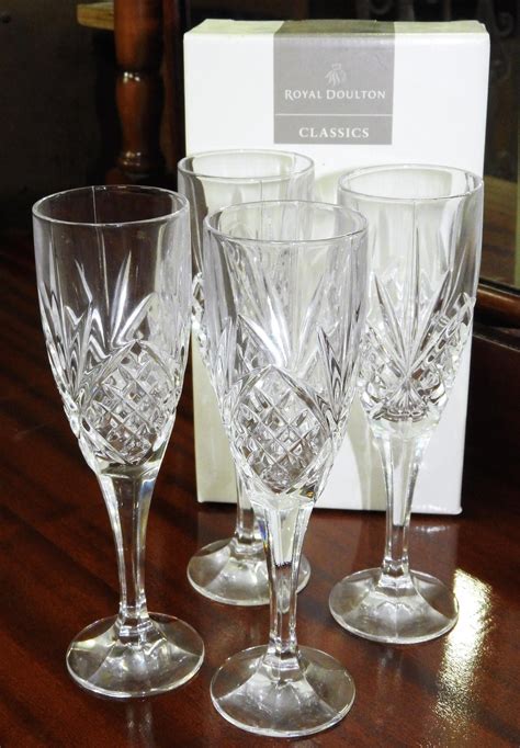 Lot - Two Sets of Royal Doulton Crystal Glasses