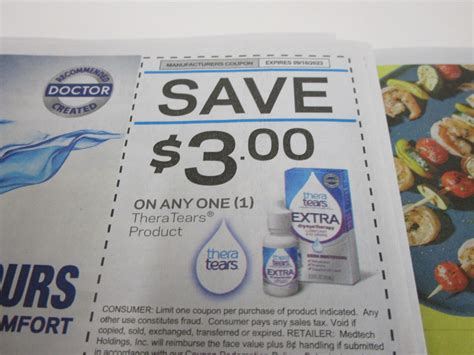 15 Coupons $3/1 Thera Tears 9/18/2023