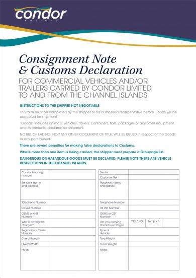 Consignment Note - 9+ Examples, Format, Pdf, Tips