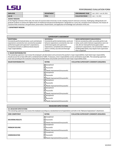 Performance Evaluation Examples - Printable Forms