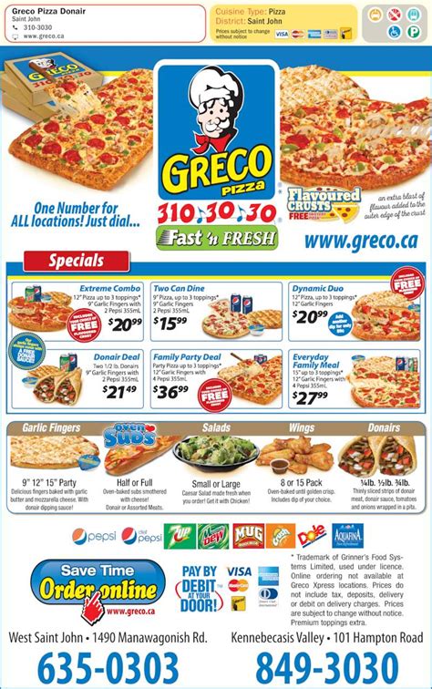 Greco Pizza - Rothesay, NB - 101 Hampton Rd | Canpages