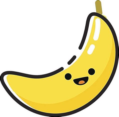 Happy Cute Kawaii Fruit Cartoon Emoji - Banana Vinyl Decal Sticker ...