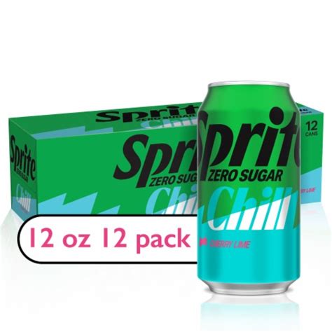 Sprite Chill Zero Sugar Cherry Lime Soda Cans, 12 pk / 12 fl oz - Fry’s Food Stores