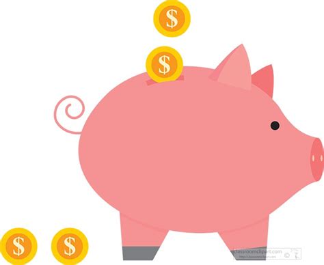 Money Clipart - coins-dropped-in-savings-piggy-bank-clipart - Classroom ...