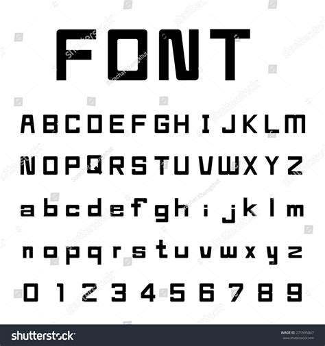 Square Font Number: vetor stock (livre de direitos) 271935047 ...