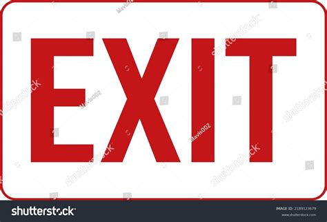 Red Exit Sign Safety Sign Stock Vector (Royalty Free) 2189123679 ...