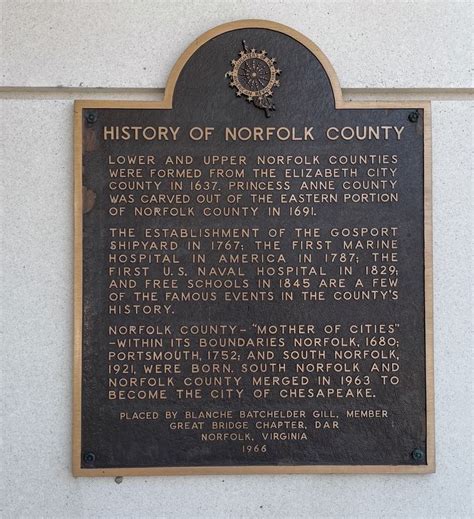 History of Norfolk County Historical Marker