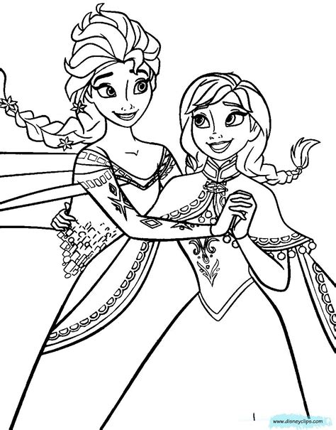 Frozen Elsa And Anna Coloring Pages Printable