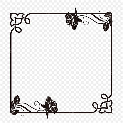 Black Rose Border White Transparent, Black Rose Border, Rose Clipart, Black Rose, Frame PNG ...