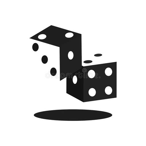 Two 3d Dice Logo Black and White Illustration in Negative Space Style, a Pair Cubes of Isometric ...