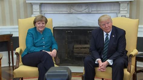 Does Trump snub Merkel handshake? | Scoop News | Sky News