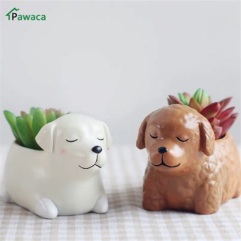 Office Decor Cute Cartoon Dog shaped Flower Pot for Succulents Fleshy Plants Flowerpot Ceramic ...