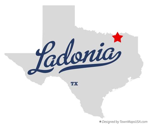 Map of Ladonia, TX, Texas