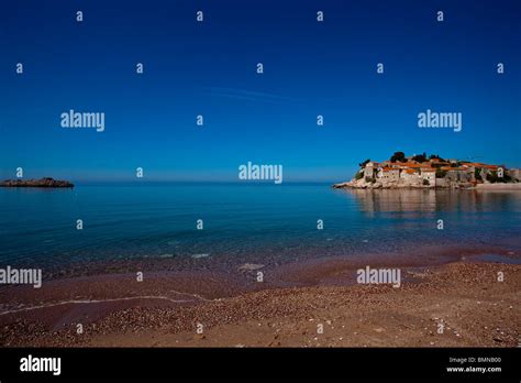 Beach Sveti Stefan, Montenegro Stock Photo - Alamy