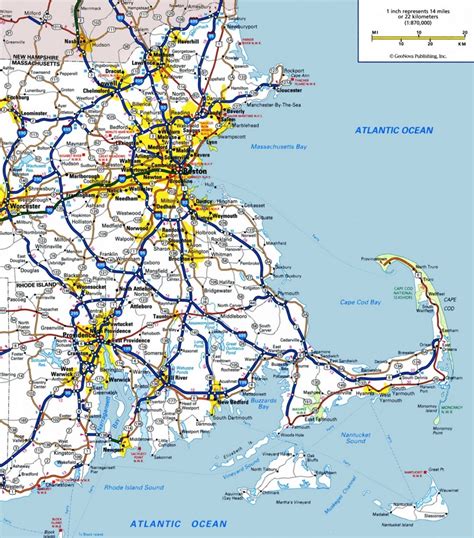 Map of Eastern Massachusetts - Ontheworldmap.com