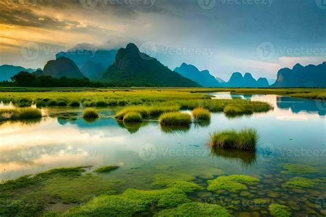 the li river in china. AI-Generated 30882375 Stock Photo at Vecteezy