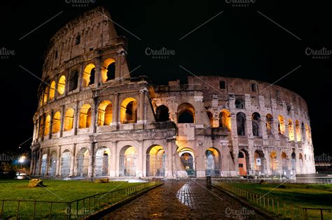 Colosseum at night, Rome | High-Quality Architecture Stock Photos ~ Creative Market