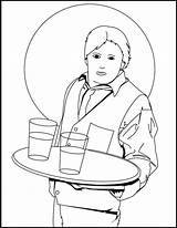 waiter Delivers Order coloring Book sketch template