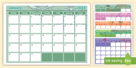 2024 Calendar Cover Clip Art Template Uk - Free Printable Oct 2024 Calendar