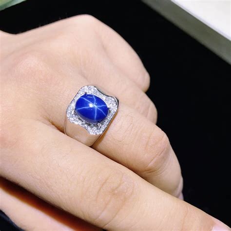 Natural Blue Star Sapphire 8x10mm Gemstones Solid 925 Sterling Silver Platinum Plate… | Star ...