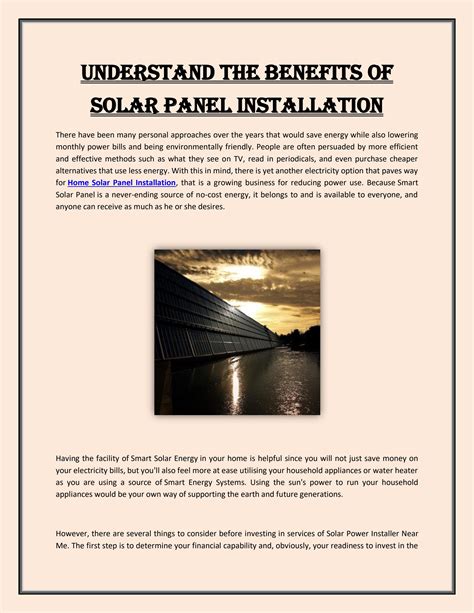 Understand the Benefits of Solar Panel Installation by Smart Solutions ...